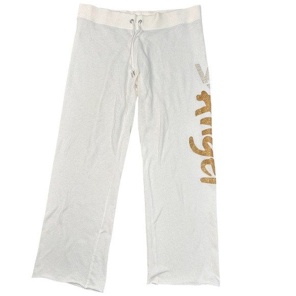 Vintage Y2K Victoria's Secret 2pc Ivory Tracksuit Angel Wings Rhinestones Size L - Picture 9 of 16